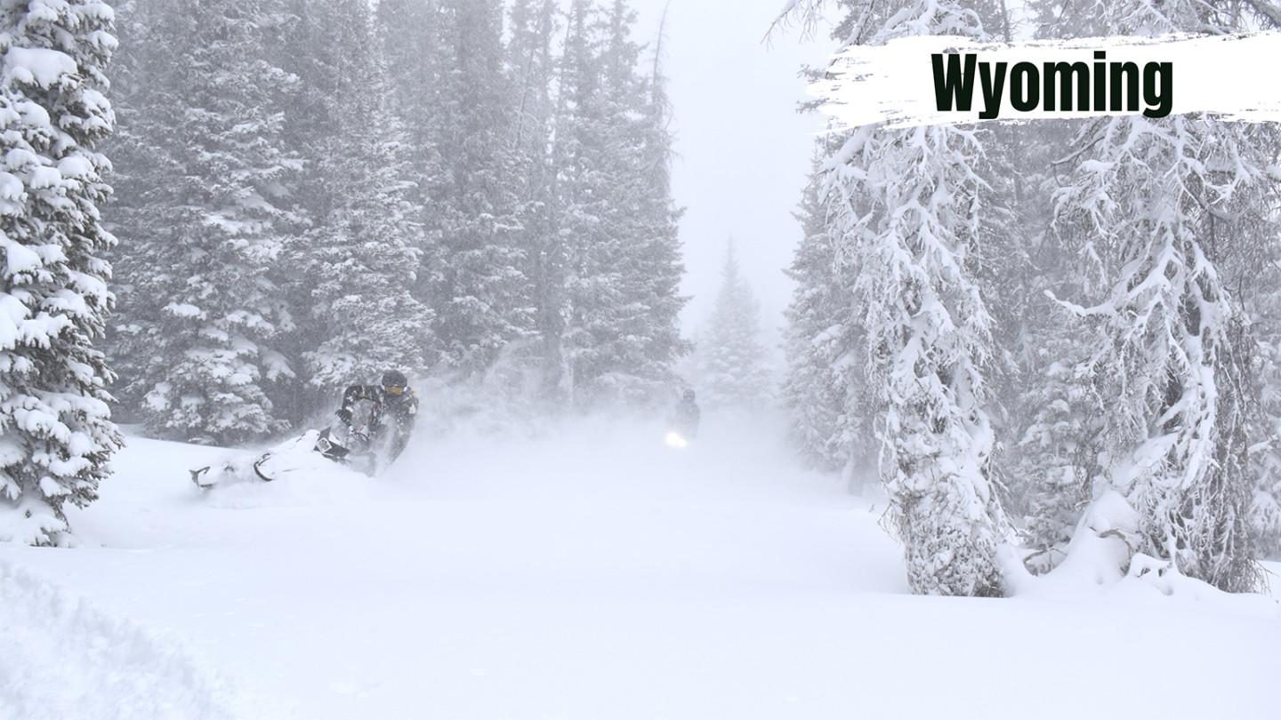 best places to snowmobile in Wyoming