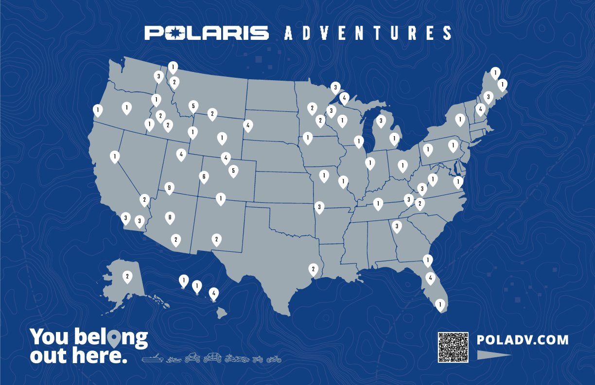 Polaris Adventures Locations Outfitter Map